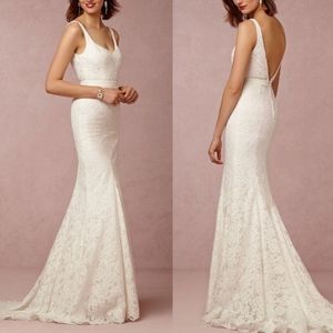 BHLDN x Carrafina Victoria Lace Wedding Gown with attached train